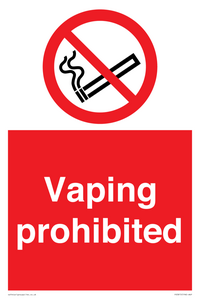 Vaping prohibited